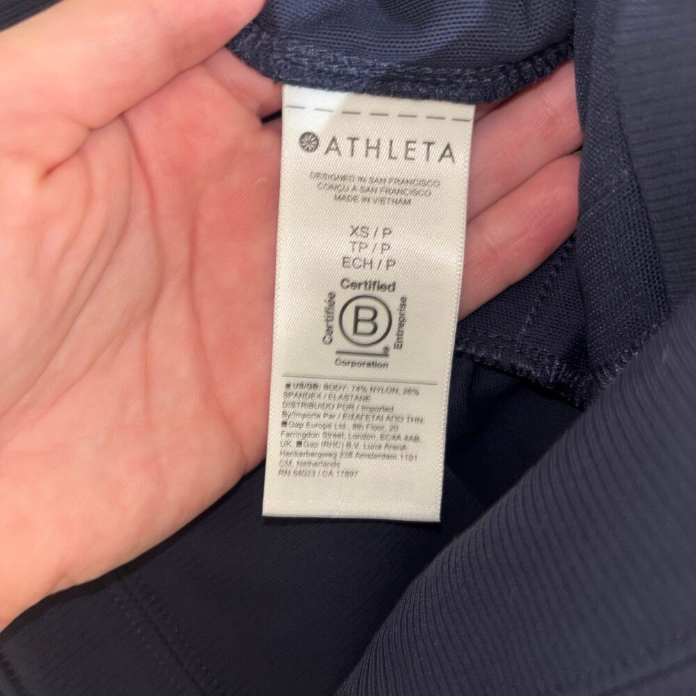 Athleta Venice Colorblock Wide Leg Pant Navy/Black Sculptek Light XS - Picture 11 of 12